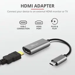 Адаптер Trust Dalyx USB-C > HDMI, 0.2м, Алюміній, чорний teh0018506 - мініатюра 10