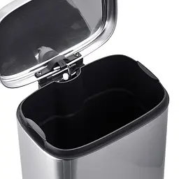 Відро для сміття з плавним закриттям прямокутне Mixxus Premium Style-TC0305 SS Color 5л нержавіюча сталь MI7060, Нержавіюча сталь - мініатюра 2