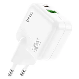 МЗП Hoco C111A PD 30W+QC3.0 (1USB-A/1C) White - мініатюра 2