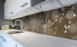 Кухонний фартух Алмазна роса вінілова для кухні 65х250 см Сірий Happy Pocket Z184397 - мініатюра 6