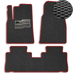 Килимки в салон EVA для Chevrolet Captiva 2006-2010 з підп'ятником Чорні-Червоний кант 5 шт