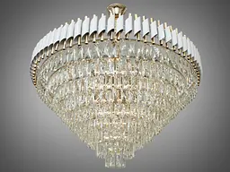 Сучасна кришталева люстра для великої зали Diasha 201202/1000WH+S-gold - мініатюра 3