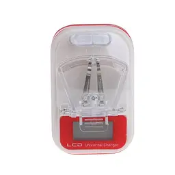Зарядний пристрій жабка HY02, LCD USB Charger 4.2V 0.3A, червоно-білий адаптер живлення - мініатюра 3