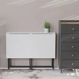 Стіл розкладний Моріс Ferrum-decor 750x1000x600 Чорний метал ДСП Біле 16 мм (FRD-104669) - мініатюра 10