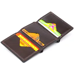 Чоловічий шкіряний гаманець GRANDE PELLE 7,5х10х2,5 см acs0015039 - мініатюра 5