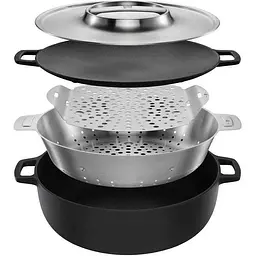 Каструля Fiskars Norden Grill з кришкою 30 см (1066430) - мініатюра 4