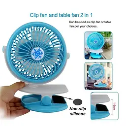 Акумуляторний настільний вентилятор Moltis Mini Fan WX 6503 на прищіпці 1000mAh Вітродуйка 5Вт 4 Блакитний - мініатюра 9