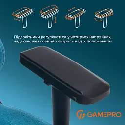 Ігрове крісло GamePro Size L Fabric Light Blue (FGC750LB) - мініатюра 17