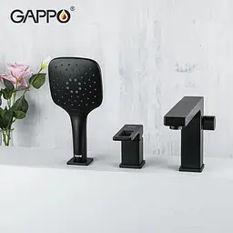 Змішувач для ванни на борт Gappo G1117-6, чорний, Чорний матовий - мініатюра 2