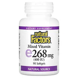 Витамин Е Mixed Vitamin E 268 mg (400 IU) 90 Softgels Natural Factors vit0006337