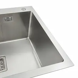 Кухонна мийка Platinum Handmade 60x50 (600x500x230 мм) PVD HSB, Нержавіюча сталь - мініатюра 4