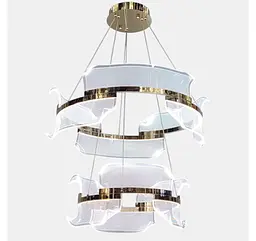 Двоярусна підвісна LED-люстра Artlight 512162/60+40GD золота з двома кільцями та прозорими акриловими розсіювачами - мініатюра 6
