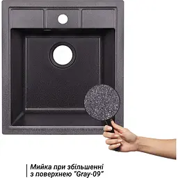 Кухонна мийка Lidz 460x515/200 GRF-13 графіт (LIDZGRF13460515200) - мініатюра 6
