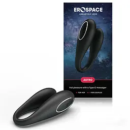 Вібратор для пар Erospace Astro 9.5 см чорний - мініатюра 2