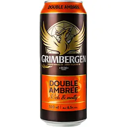 Уцінка. Пиво Grimbergen Double Ambree, темне, 6,5%, з/б, 0,5 л (797415)  