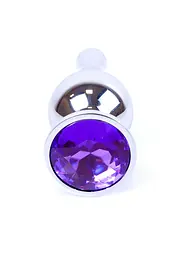 Анальна пробка з кристалом Jewellery Silver Butt Plug 9.3 см (фіолетовий) - мініатюра 2