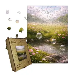 Дерев'яний фігурний пазл puzzlean Весняна тиша, А3, Картонна коробка 200 елементів