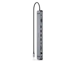 Концентратор REAL-EL CQ-1000 USB3.0х3/USB-C/HDMI/VGA/RJ45/SD/TF/3.5mm audio, 0.4m, Space Grey - мініатюра 2