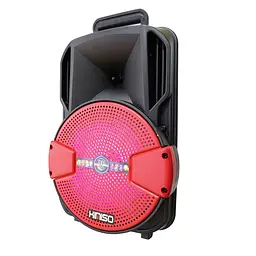 Колонка з підсвіткою і мікрофоном Kimiso KS-M1 FM Червона музична колонка блютуз, Hi-Fi радіоколонка (ST) - мініатюра 2