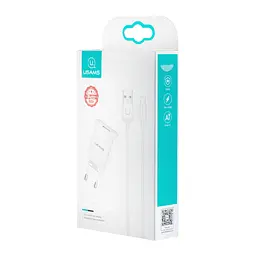 Мережевий зарядний пристрій Usams T21 Charger kit- T18 single USB EU charger + Lightning cable Білий - мініатюра 2