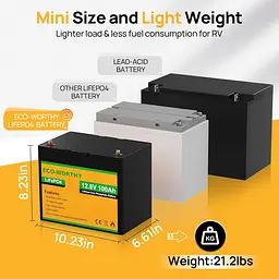 Акумулятор Eco Worthy LiFePO4 12V 100Ah (1280Wh) із вбудованим BMS, 3000+ циклів - мініатюра 4