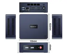 Неттоп MINI S, Black, Celeron N5095 (4x2.0-2.9 GHz), 8Gb DDR4 2933 MHz SO-DIMM Beelink teh0020014 - мініатюра 2