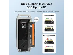 Кишеня зовнішня Maiwo K1695 NVMe PCIe M.2 to USB4 - мініатюра 4