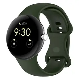 Силіконовий ремінець на смарт годинник Google Pixel Watch 3 45mm/4 45mm, Silicone, field green, зі зручною застібкою, на фітнес браслет, ArmorStandart (ARM84020)