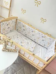 Змінний постільний комплект в дитяче ліжечко 120 x 60 см (наволочка + простирадло + підковдра) BST сова