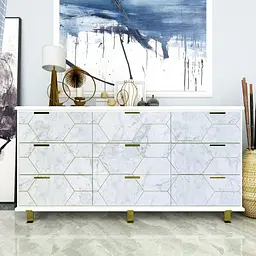 Самоклеюча плівка Sticker Wall 0.45х10м х 0.07мм Сірий мармур золоті стільники SW-00001212 - мініатюра 5