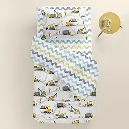 Дитяча постільна білизна в ліжечко CARS CS14, м'ята (CarsRoadYellow_WaveColor110x160_140) - мініатюра 2