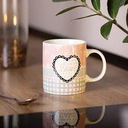 Чашка порцелянова Love 400 мл, сірий з рожевим Liling Rongxiang Ceramic RX-N240143GRE - мініатюра 9