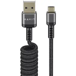 Кабель спіральний Havit HV-CB6250 2.4 A Micro USB 1.5 м (HV-CB6250) - мініатюра 2