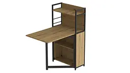 Стіл книжка з етажеркою Практик 1 Ferrum-decor 1200x640x990 Чорний метал ДСП Дуб Артізан 16 мм (FRD-104616) - мініатюра 5
