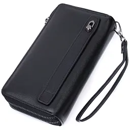 Чоловічий клатч на два відділення із натуральної шкіри ST Leather 22684 чорний