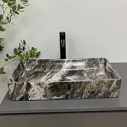 Умивальник VBI Triest anthracite marble накладний VBI-012717, Мрамор - мініатюра 3