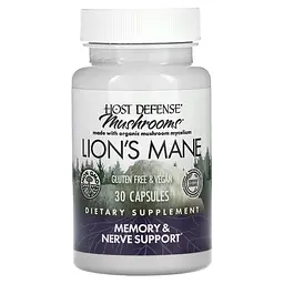 Натуральна добавка Host Defense Lion's Mane, 30 вегакапсул