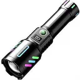 Ручний ліхтарик 1143-PM10-TG zoom LCD Type-C + PowerBank.(1x18650) 5 режимів