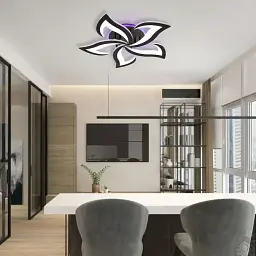 Керована світлодіодна люстра ELLA RGB 42+10 Вт 5F RC 600x95 мм Чорна ESLLSE - мініатюра 8