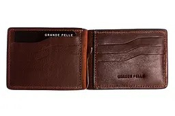 Затискач із монетницею, коньяк GRANDE PELLE acs0032190 - мініатюра 3