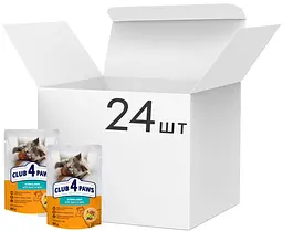 Влажный корм для стерилизованных котов Club 4 Paws Sterilized с говядиной в желе 80 г x 24 B5612311 - миниатюра 2