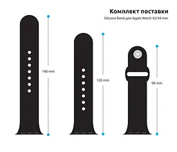 Силіконовий ремінець на смарт-годинник для Apple Watch 42,44,45,46,49 mm, Sport Band (3 Straps), black, зі зручною застібкою, для годинника епл вотч, спортивний, ArmorStandart (ARM49097) - мініатюра 3
