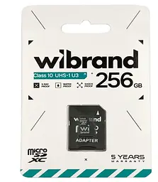 Карта пам'яті Wibrand microSDXC (UHS-1 U3) 256Gb class 10 (adapter SD) (WICDHU3/256GB-A) - мініатюра 2