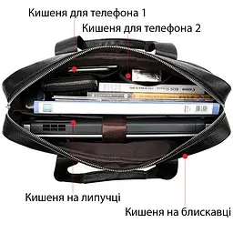 Сумка чоловіча 14678 для ноутбука Vintage чорна - мініатюра 8