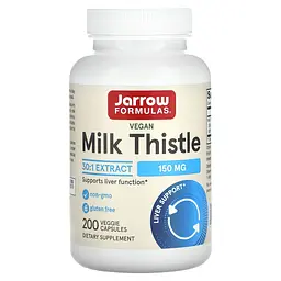 Розторопша (Milk Thistle), стандартизована, 150 мг, 200 вегетаріанських капсул Jarrow Formulas vit0001629