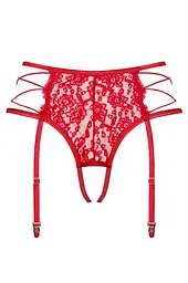 Пояс для панчох Obsessive Rediosa L/XL червоний - мініатюра 4
