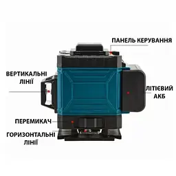 Лазерний рівень нівелір 4D-20 16-лінійний із самовирівнюванням і зеленим променем у кейсі -LN-4D - мініатюра 4