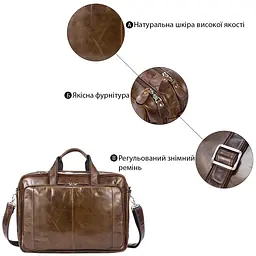 Чоловічі шкіряні сумки 14769 Vintage коричневий - мініатюра 7