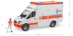 Машинка Bruder МВ Sprinter Швидка допомога, з фігуркою водія (02536) - мініатюра 2