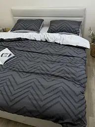 Комплект постільної білизни Ecotton Jaquard Сімейний 150х215 см cірий Grey (Сімейний сірий) - мініатюра 9